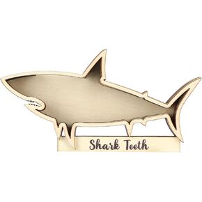 Yousoontic Shark Tooth Display Case Shark Teeth Shadow Box Collection Wood Shark Teeth Holder Gifts for Vacation Beach Home Decor (6 x 3 Inch)