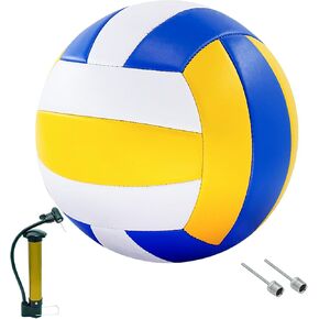 Volleyball Official Size 5 Soft Volleyball Beach Volleyball for Indoor Outdoor Beach Pool Gym Training, 1 Volleyball with 1 Pump & 2 air Needles for Girls Boys Teenager Adult