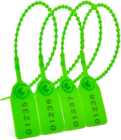 100Pcs Plastic Tamper Shipping Seals Pull-Tite Security Seal Signage Numbered Fire Extinguisher Tags Zip Ties Labels Disposable Self Locking for Logistics, Luggage,Transport (Blue, 100pcs) in Kuwait