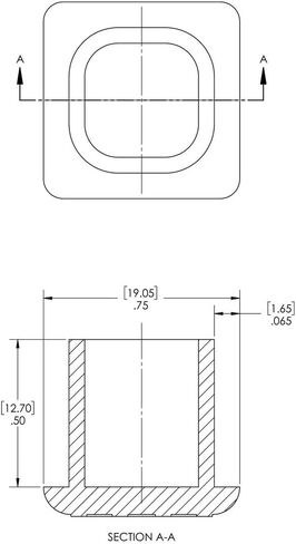 Caplugs 99394967 Plastic Finishing Plug for Square Tubing. FP-321, PE-LD, to Plug Square Tube Size 2.00 to fit .120 (11 Ga.)", Black (Pack of 40) in Saudi Arabia