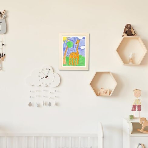 إطار فني للأطفال أبيض قطعتين - إطارات عمل فنية للأطفال مقاس 8.5 × 11 بوصة مع أقلام ملونة وورق رسم - إطارات عمل فنية قابلة للتغيير مثبتة على الحائط للأطفال عموديًا وأفقيًا - تحمل 50 رسمًا وحرفًا ثلاثية الأبعاد. in Kuwait