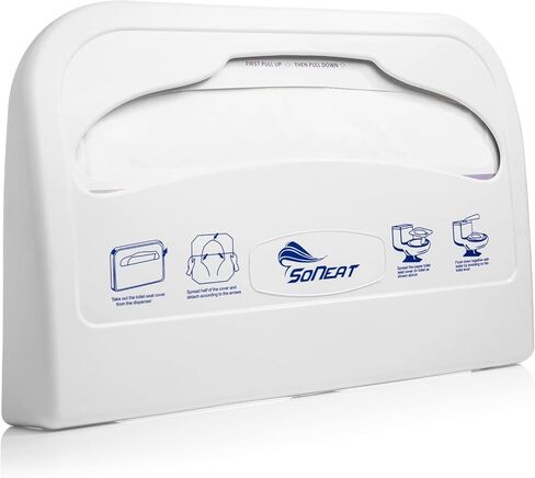 Toilet Seat Cover Dispenser - Holds 500 Sheets of Disposable Toilet Seat Covers, Wall Mounted and Heavy Duty ABS Plastic Seat Cover Holder for Commercial and Residential Use, Black in Saudi Arabia