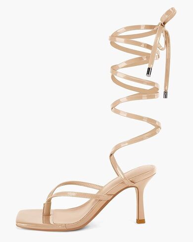 المرأة Strappy الدانتيل يصل الكعب الصنادل ساحة المفتوحة تو الوجه يتخبط متقاطع عالية الكعب فستان صيفي حذاء الحفلات in Kuwait