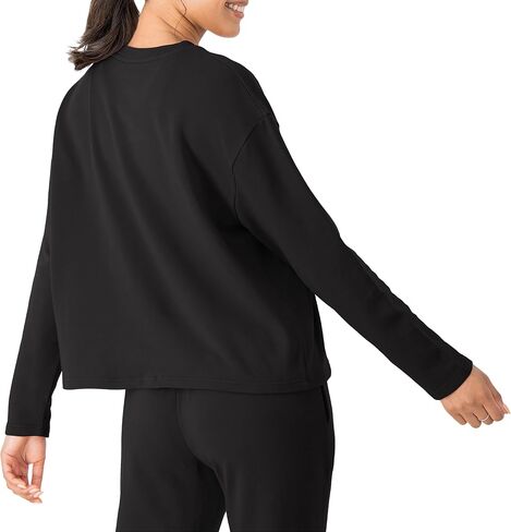 بلوفر Hanes Originals Comfywear French Terry، سويت شيرت قصير بياقة دائرية للنساء in Saudi Arabia