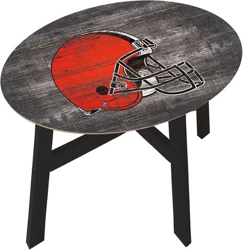 Fan Creations Cleveland Browns Distressed Wood Side Table in Saudi Arabia