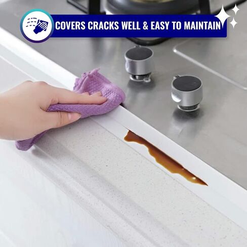 Self Adhesive Waterproof Caulk Tape Strip (3PCs, 1.5" x 10.5Ft) - Peel and Stick Caulking Tape for Bathtub, Toilet, Kitchen, Tubs, Sinks, Stovetop, Basins etc | Caulk Strips for Bathroom… in Saudi Arabia