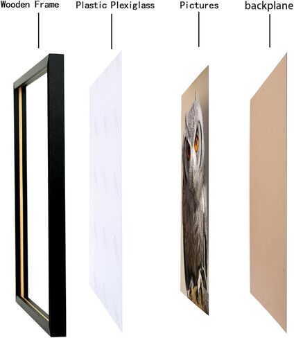 إطار صورة أسود مقاس 10 × 15 للطباعة مقاس 10 × 15 بوصة، وإطار ملصق خشبي مقاس 10 × 15 بما في ذلك أدوات التعليق (F22B1015) in Kuwait