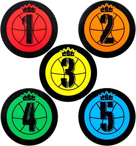 Crown Sporting Goods Hot Shot Training Markers - 7.5" Basketball Training Spots - Round Flat Number Dots for Youth & Adult Team Sports in Kuwait
