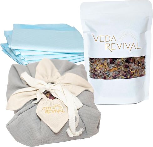Lotus Birth Kit | Aromatic Herbal Blend, Wide-Rimmed Cotton Placenta Bag with Drawstring | Home Birth Supplies | 3 Elements in 1 Pack in Saudi Arabia