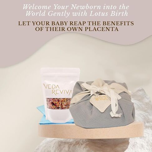 Lotus Birth Kit | Aromatic Herbal Blend, Wide-Rimmed Cotton Placenta Bag with Drawstring | Home Birth Supplies | 3 Elements in 1 Pack in Saudi Arabia