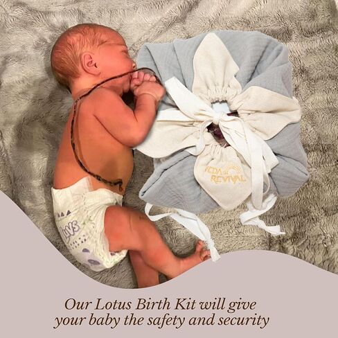 Lotus Birth Kit | Aromatic Herbal Blend, Wide-Rimmed Cotton Placenta Bag with Drawstring | Home Birth Supplies | 3 Elements in 1 Pack in Saudi Arabia