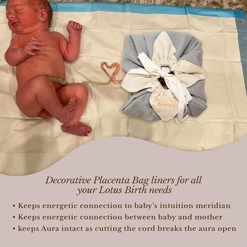 Lotus Birth Kit | Aromatic Herbal Blend, Wide-Rimmed Cotton Placenta Bag with Drawstring | Home Birth Supplies | 3 Elements in 1 Pack in Saudi Arabia