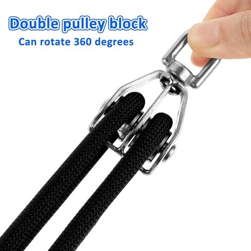 2 Pcs Double Pulley Wheel 304 Stainless Steel Double Pulley Heavy Duty Swivel Pulley Block M15 Double Pulley Wheel Roller Hanging Wire Towing Wheel for Lifting Cable Kayaks in Saudi Arabia