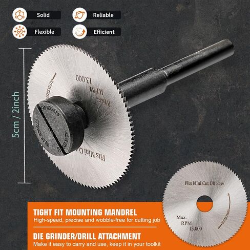 2 Inch Cut Off Wheel with 1/4 Stem Mounting Mandrel 2" Circular Saw Cutting Wheel for Die Grinder Drill Cutter Disc for Wood Plastic PVC Pipe Stainless Steel Tube in Saudi Arabia