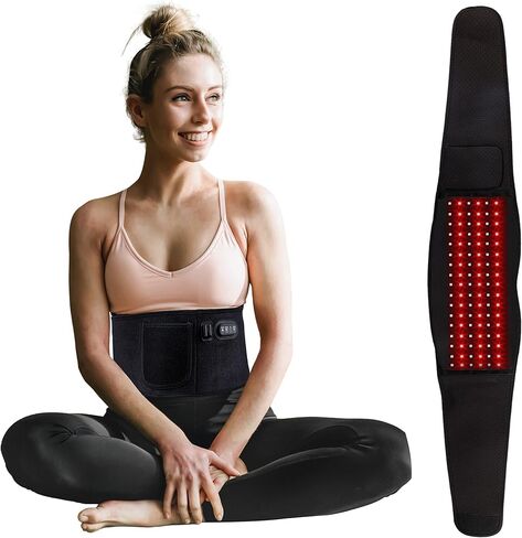 Infrared Red Light Therapy Belt:Near Body Infra Lamp Pain Relief Device Wrap Back Heating Panel Pad Redlight Healing Infared Vibration Portable Devices Timed 3 Gear Heat in Kuwait