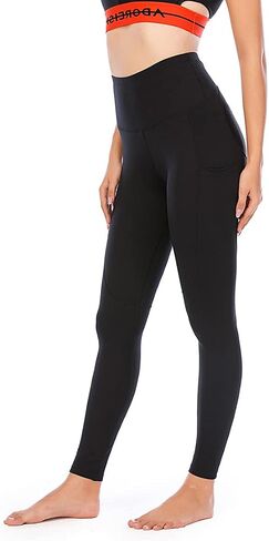 HUGE SPORTS Women's High Waisted Tummy Control Yoga Leggings with Pocket Running Workout Pants Active Tights in Saudi Arabia