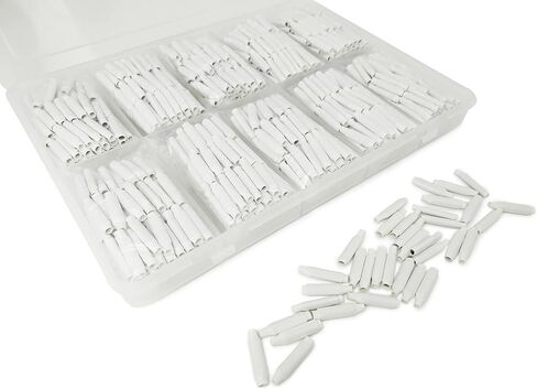 Cannits Low Voltage B Connectors Wire Splices - Electrical Wire Crimp Bean Type Cable Connector No Gel for Indoor Use, Telecom Phone, Security Alarm, Lighting Security Systems (White 100 pcs) in Saudi Arabia