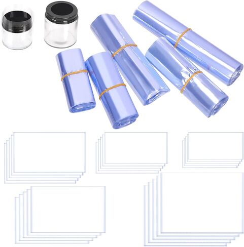 Tanstic 400Pcs PVC Shrink Wrap Bags Set, 5 Sizes Clear PVC Heat Shrink Wrap Bags Heat Shrink Bags for Soap, Small Gifts, Candles, Homemade DIY Projects in Saudi Arabia