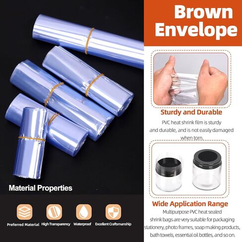 Tanstic 400Pcs PVC Shrink Wrap Bags Set, 5 Sizes Clear PVC Heat Shrink Wrap Bags Heat Shrink Bags for Soap, Small Gifts, Candles, Homemade DIY Projects in Saudi Arabia