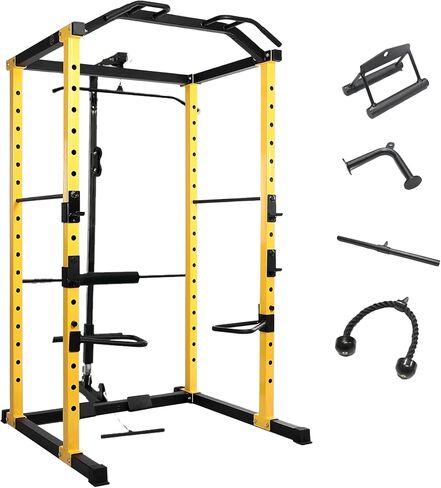 حامل القرفصاء لقفص الطاقة من سلسلة HULKFIT Pro مقاس 2.35 بوصة × 2.35 بوصة مع ملحقات وملحقات لمعدات التمارين الرياضية في المنزل والمرآب in Saudi Arabia