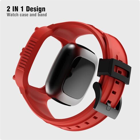 GELISHI متوافق مع سوار Fitbit Versa 3 مع ممتص للصدمات، جراب واقٍ رياضي من مادة TPU وحزام بديل لساعة Fitbit Sense/Fitbit Versa 3 الذكية in Kuwait