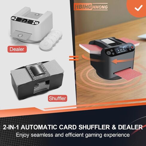 Automatic Card Shuffler and Dealer 360°Rotating for UNO Card Shuffling and 2 Decks Dealing Playing Card Dispenser Distribution Machine (2 in 1) in Saudi Arabia