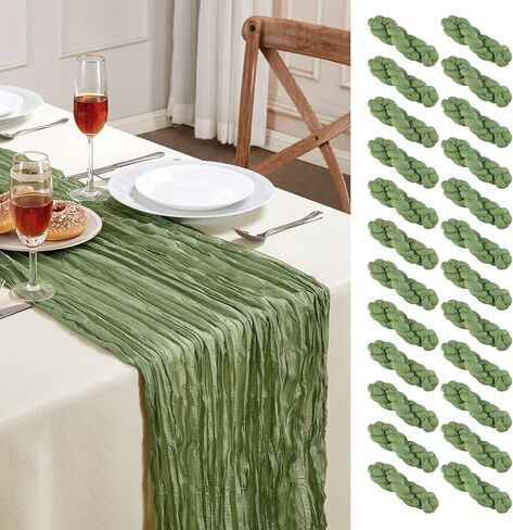 Beige Cheesecloth Table Runner 10FT Boho Gauze Table Runner 35x120 Inch Long Rustic Sheer Runner for Wedding Bridal Baby Shower Birthday Party Table Decor Thanksgiving Christmas Decorations in Saudi Arabia