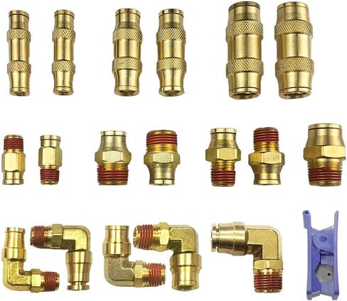 Push to Connect Fittings 1/2 Inch Tube OD Pneumatic Fittings DOT Air Fittings Air Line Fittings Air Hose Fittings Air Compressor Quick Connect Fittings Brake Line Fittings 5pcs in Saudi Arabia