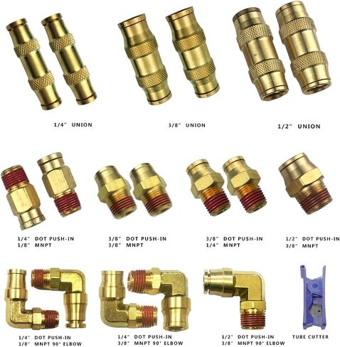 Push to Connect Fittings 1/2 Inch Tube OD Pneumatic Fittings DOT Air Fittings Air Line Fittings Air Hose Fittings Air Compressor Quick Connect Fittings Brake Line Fittings 5pcs in Saudi Arabia