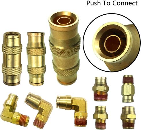 Push to Connect Fittings 1/2 Inch Tube OD Pneumatic Fittings DOT Air Fittings Air Line Fittings Air Hose Fittings Air Compressor Quick Connect Fittings Brake Line Fittings 5pcs in Saudi Arabia