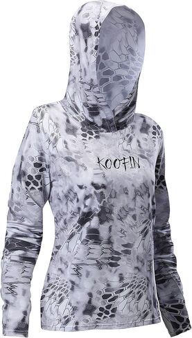 أداء الصيد هوديي المرأة طويلة الأكمام مقنعين قميص شمسي سريع الجفاف UPF50 in Kuwait