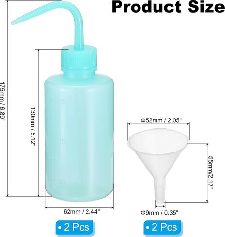 PATIKIL 150ml Wash Bottle, 2pcs Plastic Squeeze Bottle Narrow Mouth Bottle with Funnel Foam Bottle for Green Soap Cleaning Washing Irrigation, Black in Saudi Arabia