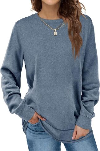 Dofaoo Sweatshirts for Women Crewneck Long Sleeve Shirts Tunic Tops for Leggings Fall Fashion in Saudi Arabia