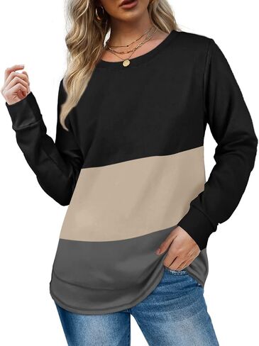 Dofaoo Sweatshirts for Women Crewneck Long Sleeve Shirts Tunic Tops for Leggings Fall Fashion in Saudi Arabia