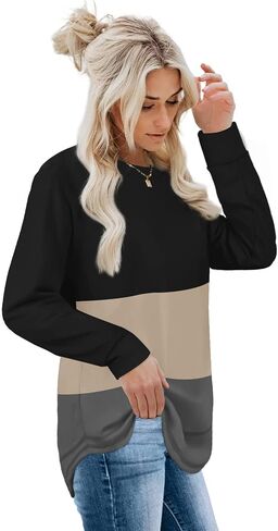 Dofaoo Sweatshirts for Women Crewneck Long Sleeve Shirts Tunic Tops for Leggings Fall Fashion in Saudi Arabia