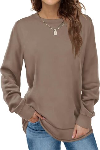 Dofaoo Sweatshirts for Women Crewneck Long Sleeve Shirts Tunic Tops for Leggings Fall Fashion in Saudi Arabia