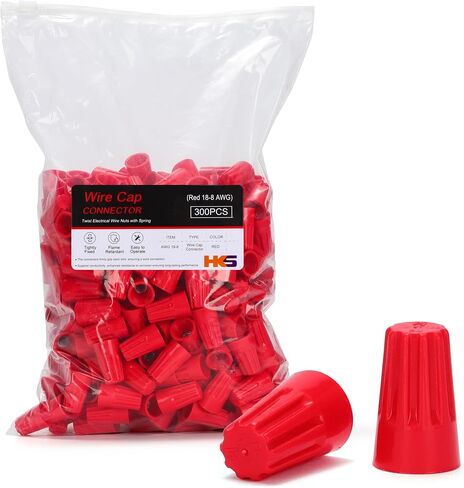 HKS 500 قطعة من أغطية الأسلاك الصفراء - AWG 20-10، صواميل لولبية ملتوية معزولة مع زنبرك - محمولة وسريعة التوصيل in Kuwait
