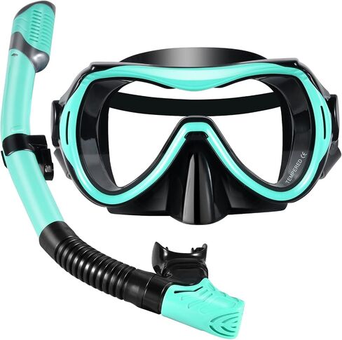 Snorkeling Gear for Adults, Snorkel Mask Adult Snorkel Set, Dry Top Snorkeling Gear for Adults, 180°Panoramic Wide View Anti-Fog Tempered Glass Scuba Diving Mask for Snorkeling Swimming Travel in Saudi Arabia