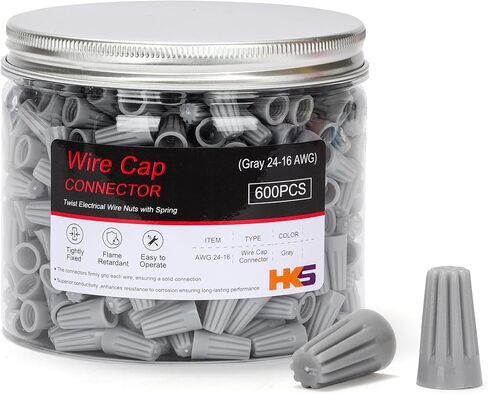 HKS 400 قطعة من أغطية الأسلاك الزرقاء - AWG 22-14، صواميل لولبية ملتوية معزولة مع زنبرك - محمولة وسريعة التوصيل in Kuwait