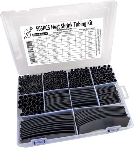 4 Sizes 188 Pieces Large Heat Shrink Tubing Kit 3:1 Ratio Industrial Marine Grade Waterproof with Adhesive in Saudi Arabia