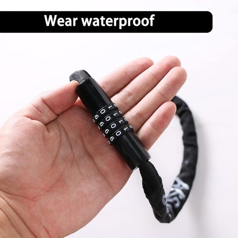 Bike Chain Lock, 4 Digit Combination Anti-Theft Chain Bike Lock, Hardened Steel Bicycle Lock for Helmets, Bicycles, Luggage, Backpacks, Electric Bicycles, Motorcycles, etc. in Saudi Arabia