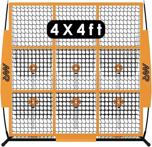 MR 9 Hole Pitching Net, Portable Pitching Target for Pitchers with 9 Pocket Strike Zone, Pitching Net Height Adjustable Softball Baseball Training Equipment for Hitting and Pitching Practice… in Saudi Arabia