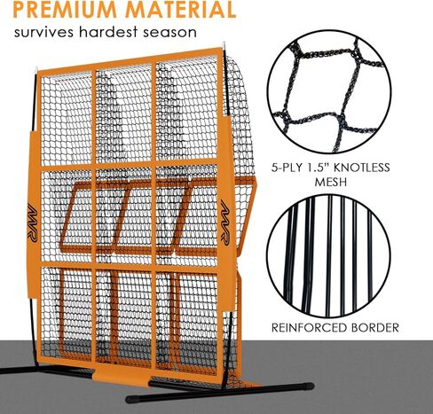 MR 9 Hole Pitching Net, Portable Pitching Target for Pitchers with 9 Pocket Strike Zone, Pitching Net Height Adjustable Softball Baseball Training Equipment for Hitting and Pitching Practice… in Saudi Arabia