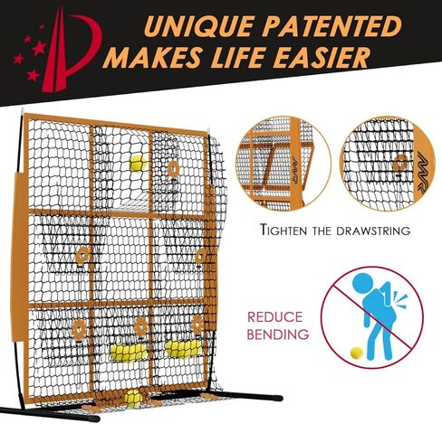 MR 9 Hole Pitching Net, Portable Pitching Target for Pitchers with 9 Pocket Strike Zone, Pitching Net Height Adjustable Softball Baseball Training Equipment for Hitting and Pitching Practice… in Saudi Arabia