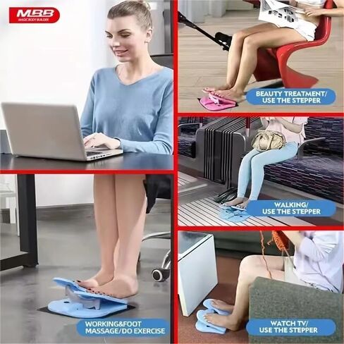 Simple Leg Exerciser while Sitting for Seniors, Foot Pedal Exerciser Under Desk Foot Rest with Massage Help Leg Muscles Release Varicose Veins for Elder at Office Home in Saudi Arabia