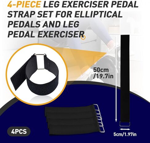 4 قطع من أحزمة دواسات آلة تمرين الساق البيضاوية - تعزيز تمرين الساق مع أحزمة التمرين - مثالية لتمرين الجلوس - أحزمة مضادة للتساقط - ملحقات اللياقة البدنية المنزلية الرياضية in Kuwait