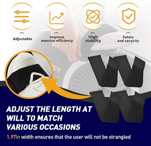 4 قطع من أحزمة دواسات آلة تمرين الساق البيضاوية - تعزيز تمرين الساق مع أحزمة التمرين - مثالية لتمرين الجلوس - أحزمة مضادة للتساقط - ملحقات اللياقة البدنية المنزلية الرياضية in Kuwait