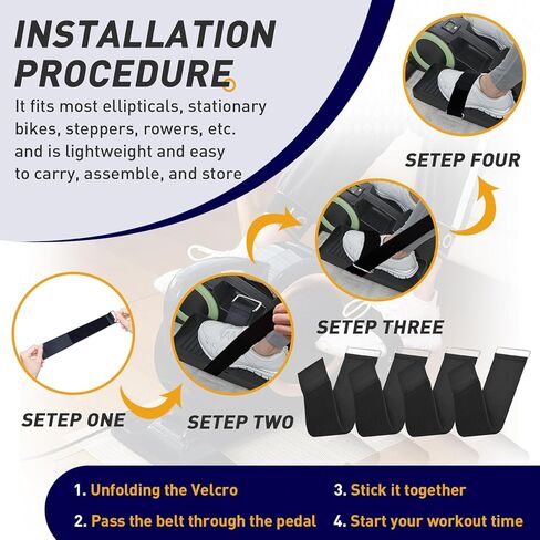 4 قطع من أحزمة دواسات آلة تمرين الساق البيضاوية - تعزيز تمرين الساق مع أحزمة التمرين - مثالية لتمرين الجلوس - أحزمة مضادة للتساقط - ملحقات اللياقة البدنية المنزلية الرياضية in Kuwait