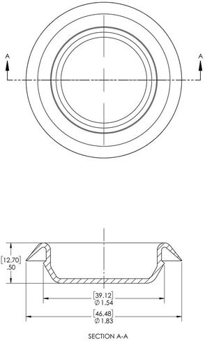 Caplugs BP-2 BP Series – Button Plug with Recessed Type Heads, 200 Pack, Black LD-PE, Hole Size 1.97-2.02" x Metal Thickness .02-.10" Plugging Holes, Auto Body, Tanks, Refrigeration Units in Saudi Arabia
