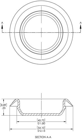 Caplugs BP-2 BP Series – Button Plug with Recessed Type Heads, 200 Pack, Black LD-PE, Hole Size 1.97-2.02" x Metal Thickness .02-.10" Plugging Holes, Auto Body, Tanks, Refrigeration Units in Saudi Arabia